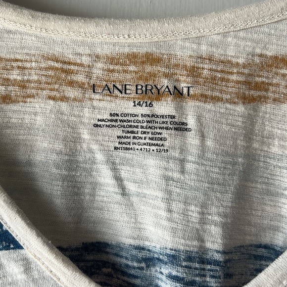 Lane Bryant multi-color stripe v-neck t-shirt - Picture 2 of 6